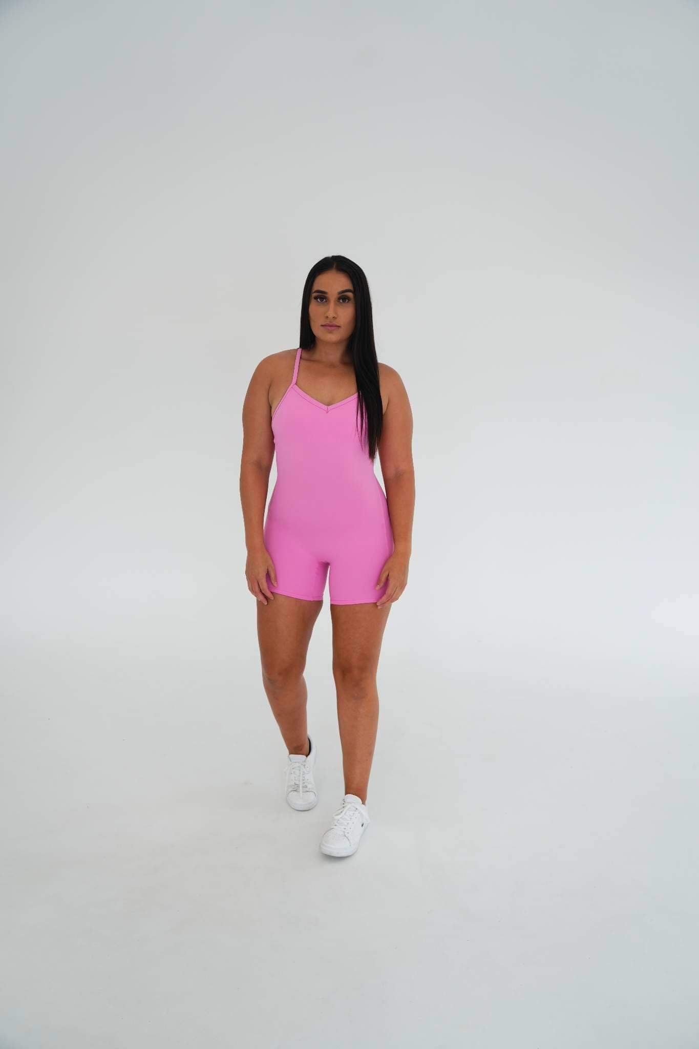 Endurance Mid Length Body Suit - Neon Pink