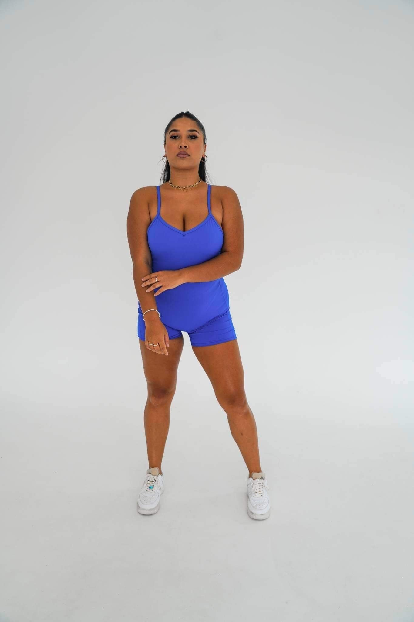 Endurance Mid Length Body Suit - Neon Blue