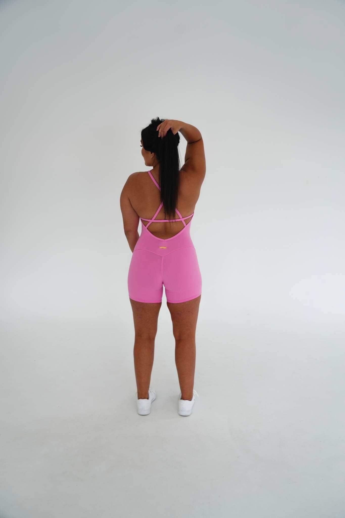 Endurance Mid Length Body Suit - Neon Pink