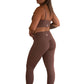 Ankle Length Scrunch Leggings - Chocolate Brown