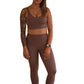 Ankle Length Scrunch Leggings - Chocolate Brown