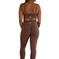 Ankle Length Scrunch Leggings - Chocolate Brown