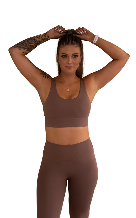 Ankle Length Non-Scrunch Leggings - Chocolate Brown