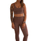 Ankle Length Non-Scrunch Leggings - Chocolate Brown