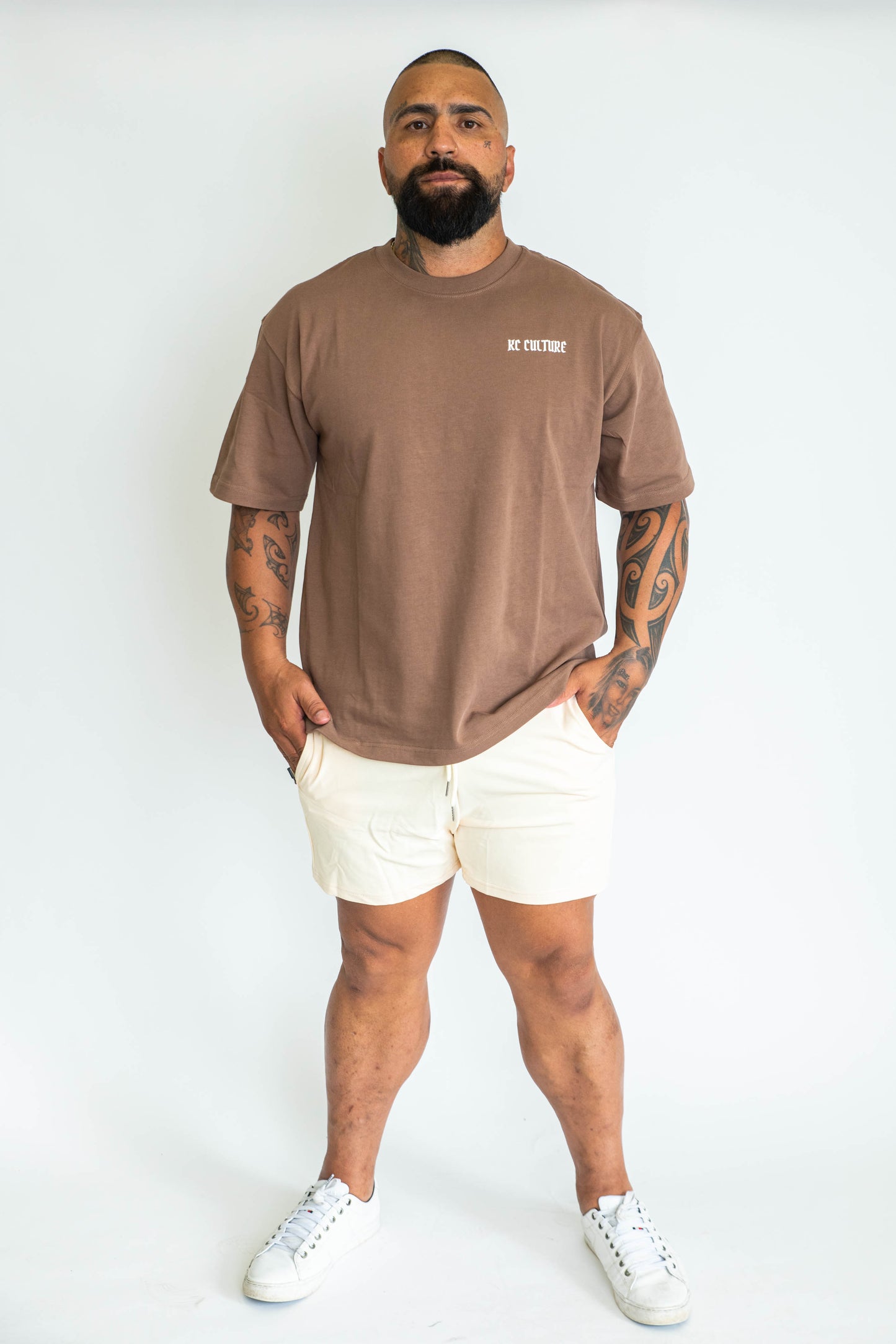 Mens Global Oversized Tee - Brown