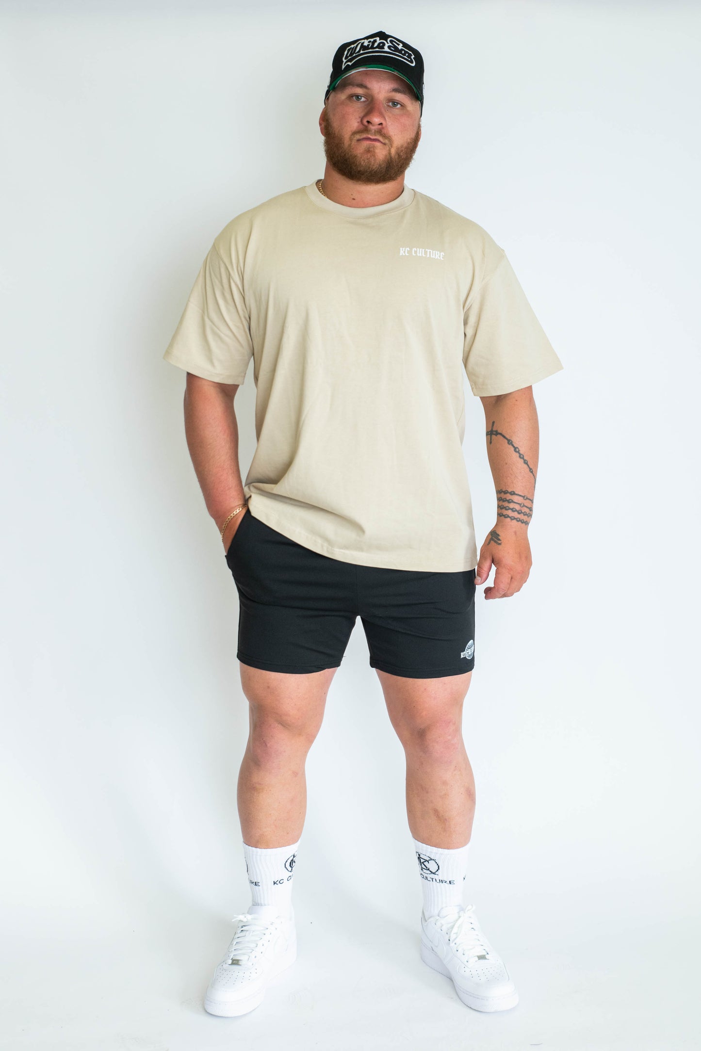 Mens Global Oversized Tee - Beige