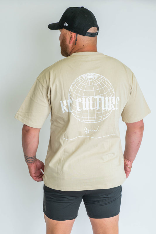 Mens Global Oversized Tee - Beige