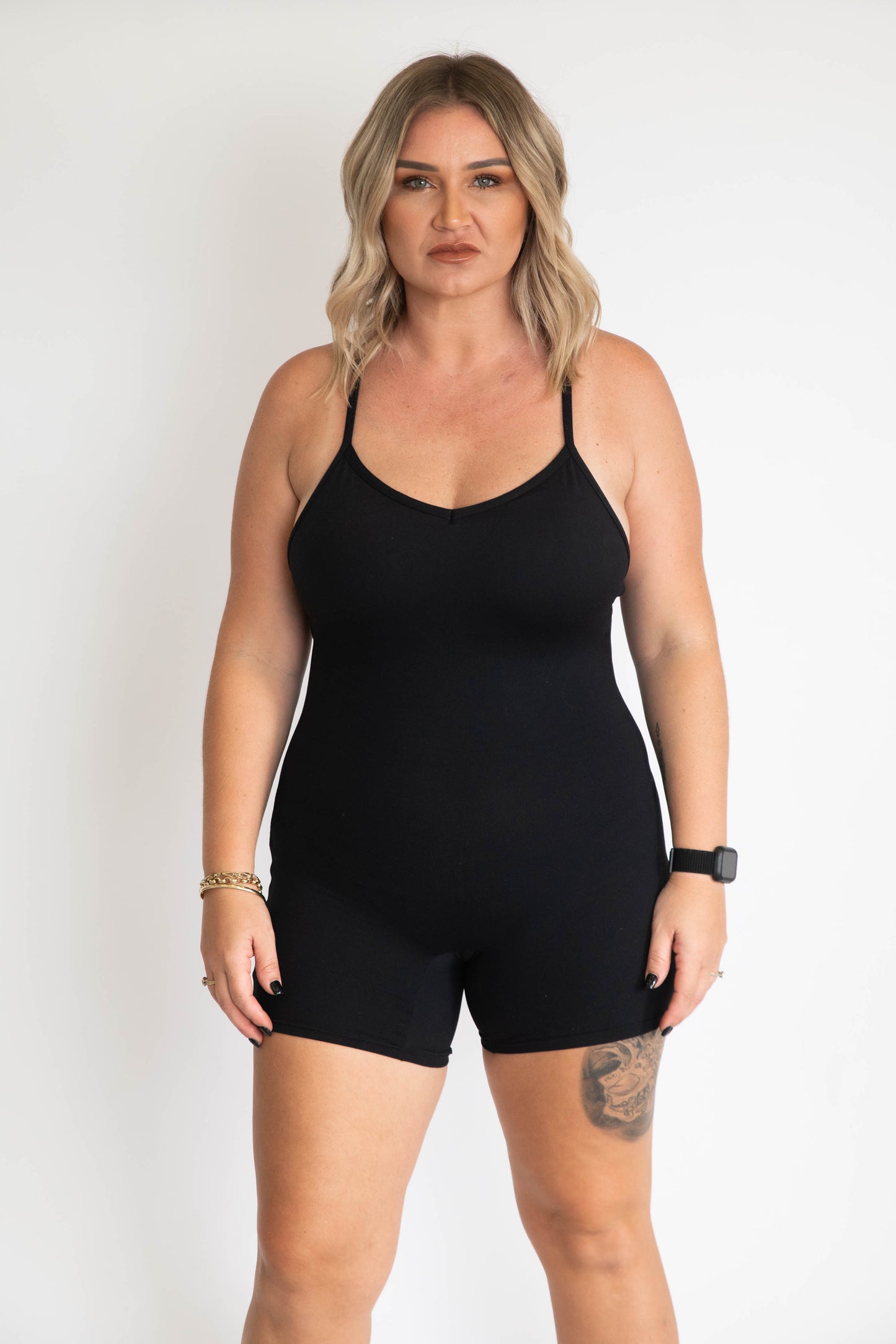 Endurance Mid Length Body Suit - Black