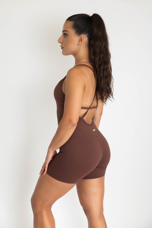 Endurance Mid Length Body Suit - Pecan Brown