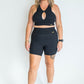 Women's Lush Ribbed Mid Length Shorts - Black