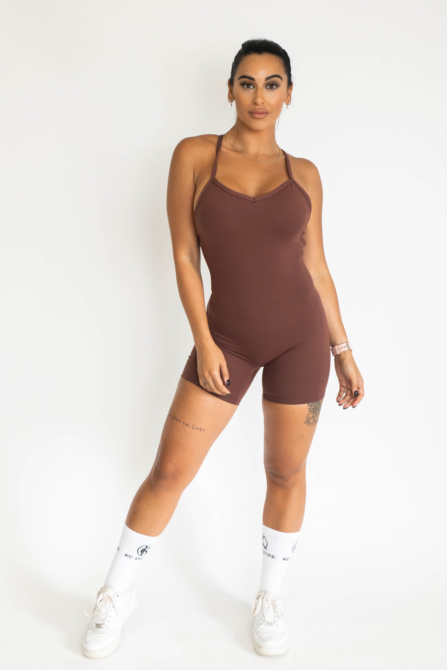 Endurance Mid Length Body Suit - Pecan Brown