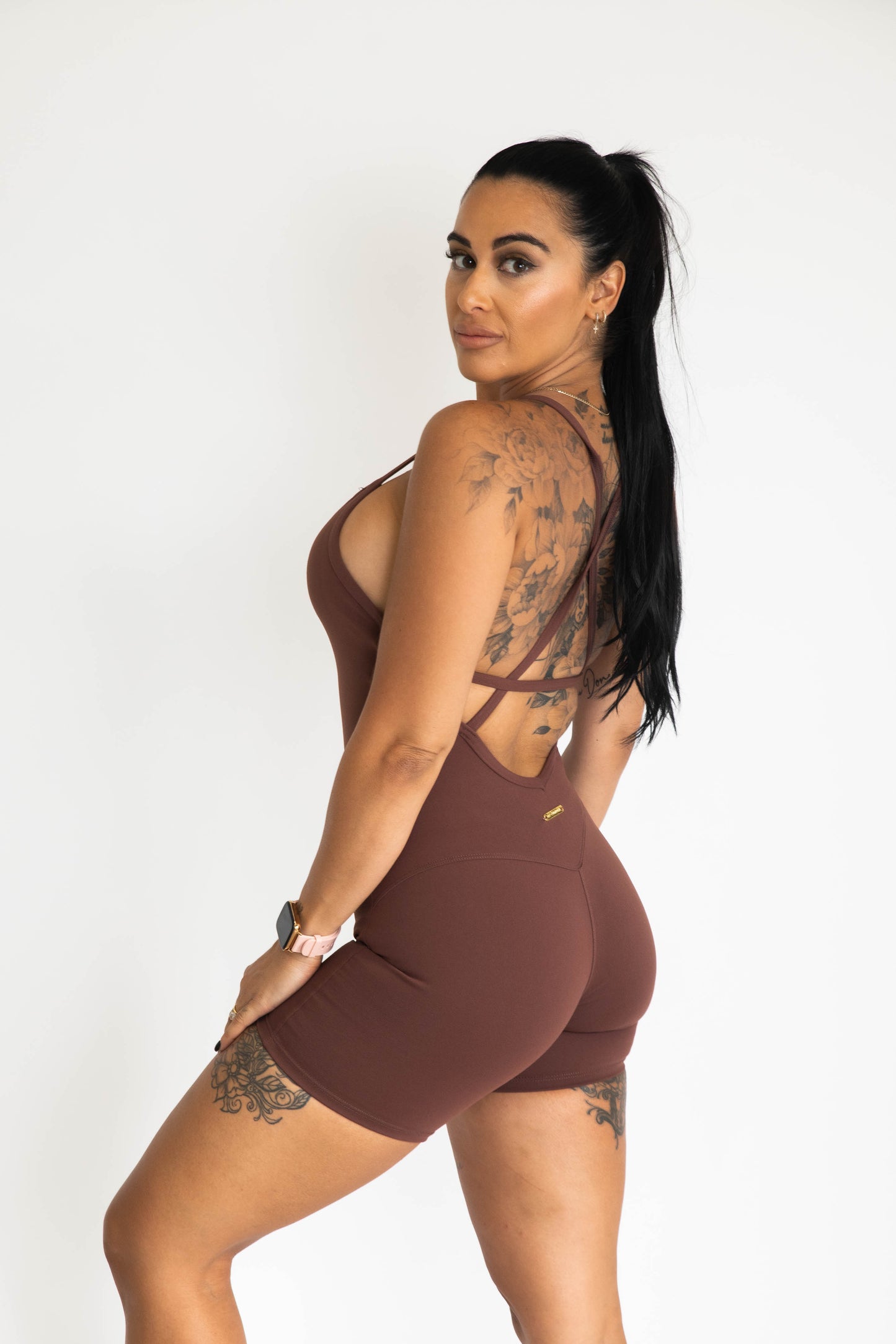 Endurance Mid Length Body Suit - Pecan Brown