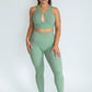 Lush Ribbed Ankle Leggings - Sage Green