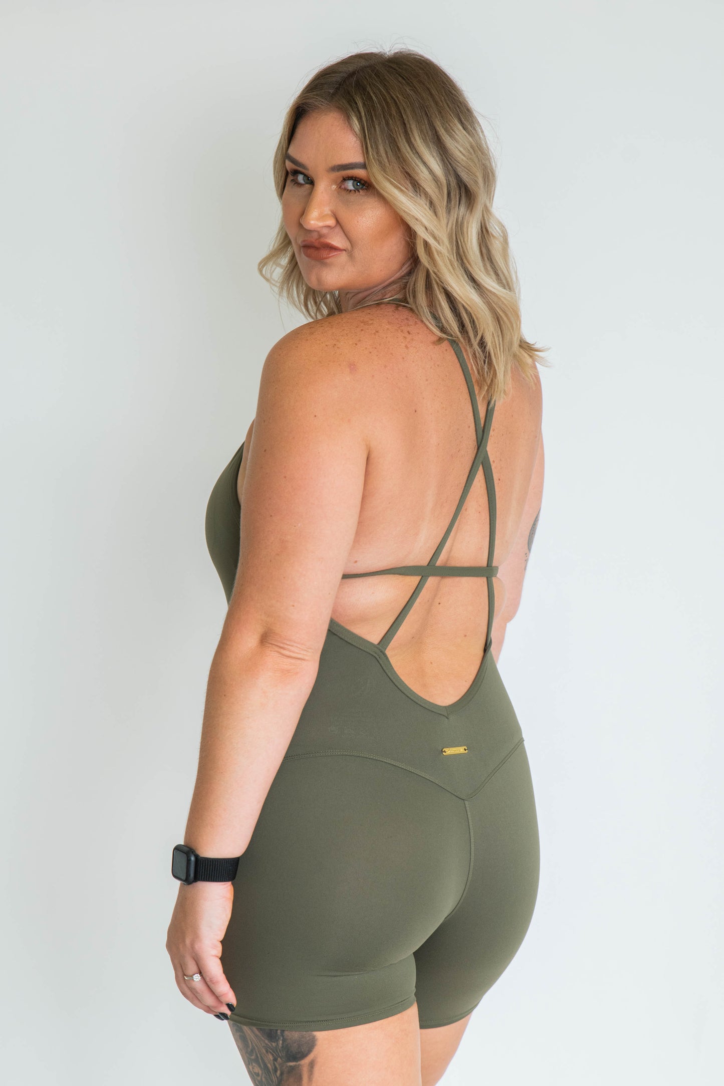 Endurance Mid Length Body Suit - Khaki Green