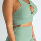 KCC Lush Ribbed Sports Bra - Sage Green