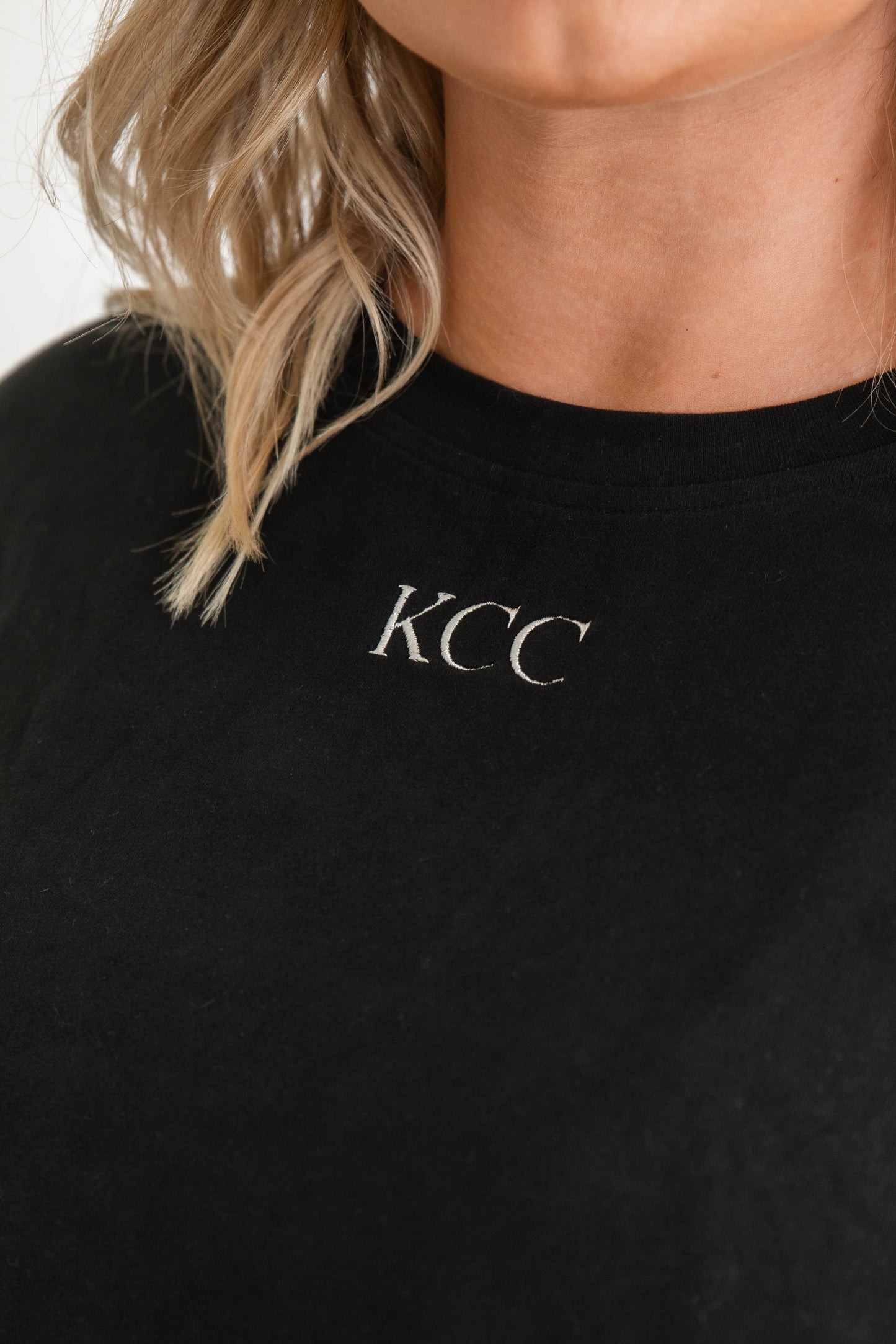 KCC Crop Tees - Black / White Logo