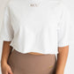 KCC Crop Tees - White / Mocha Logo