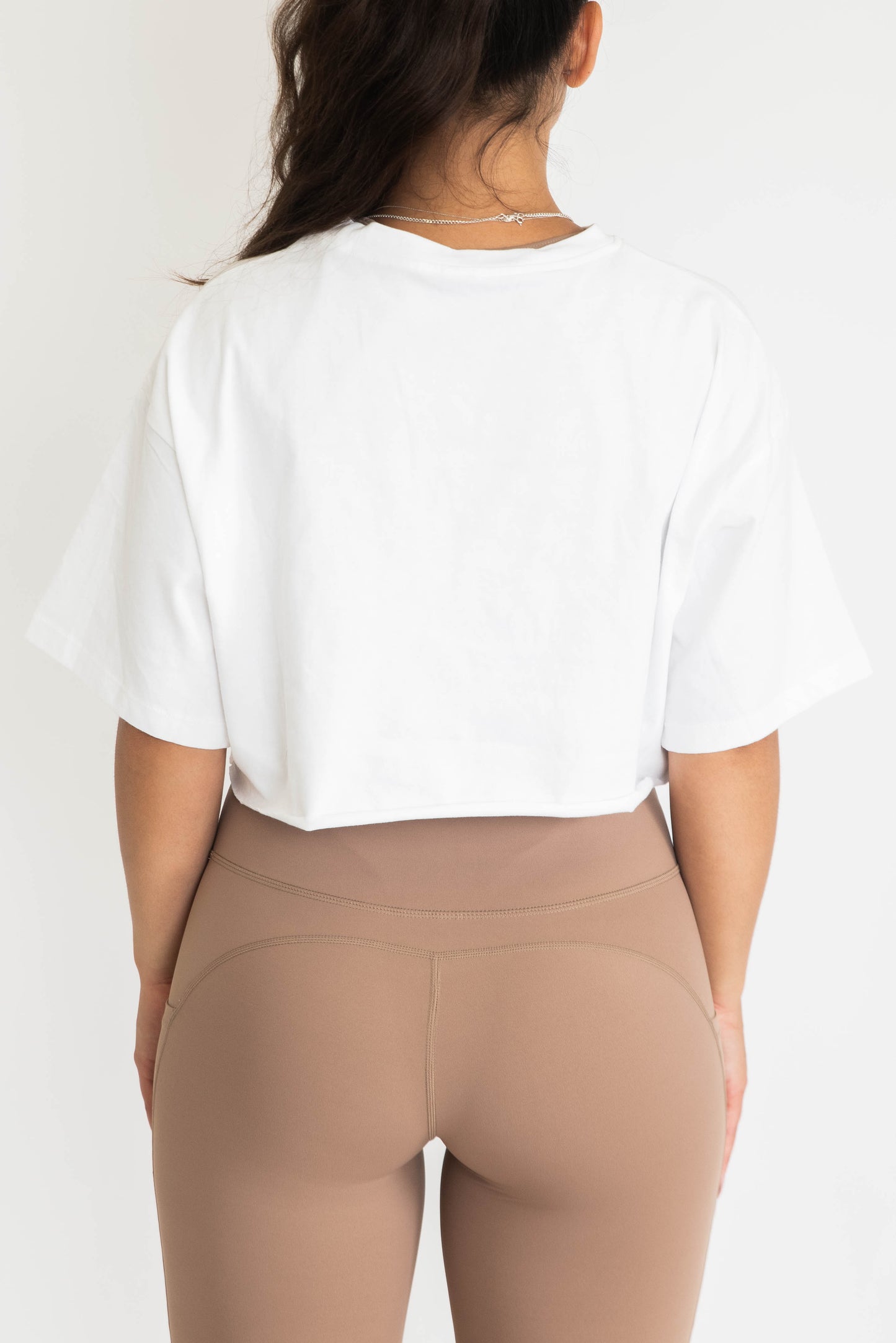 KCC Crop Tees - White / Mocha Logo