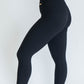 Lush Ribbed Ankle Leggings - Black