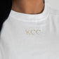 KCC Crop Tees - White / Beige Logo