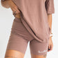 Classic Oversized Tee and Bike Short Set - Chocolate