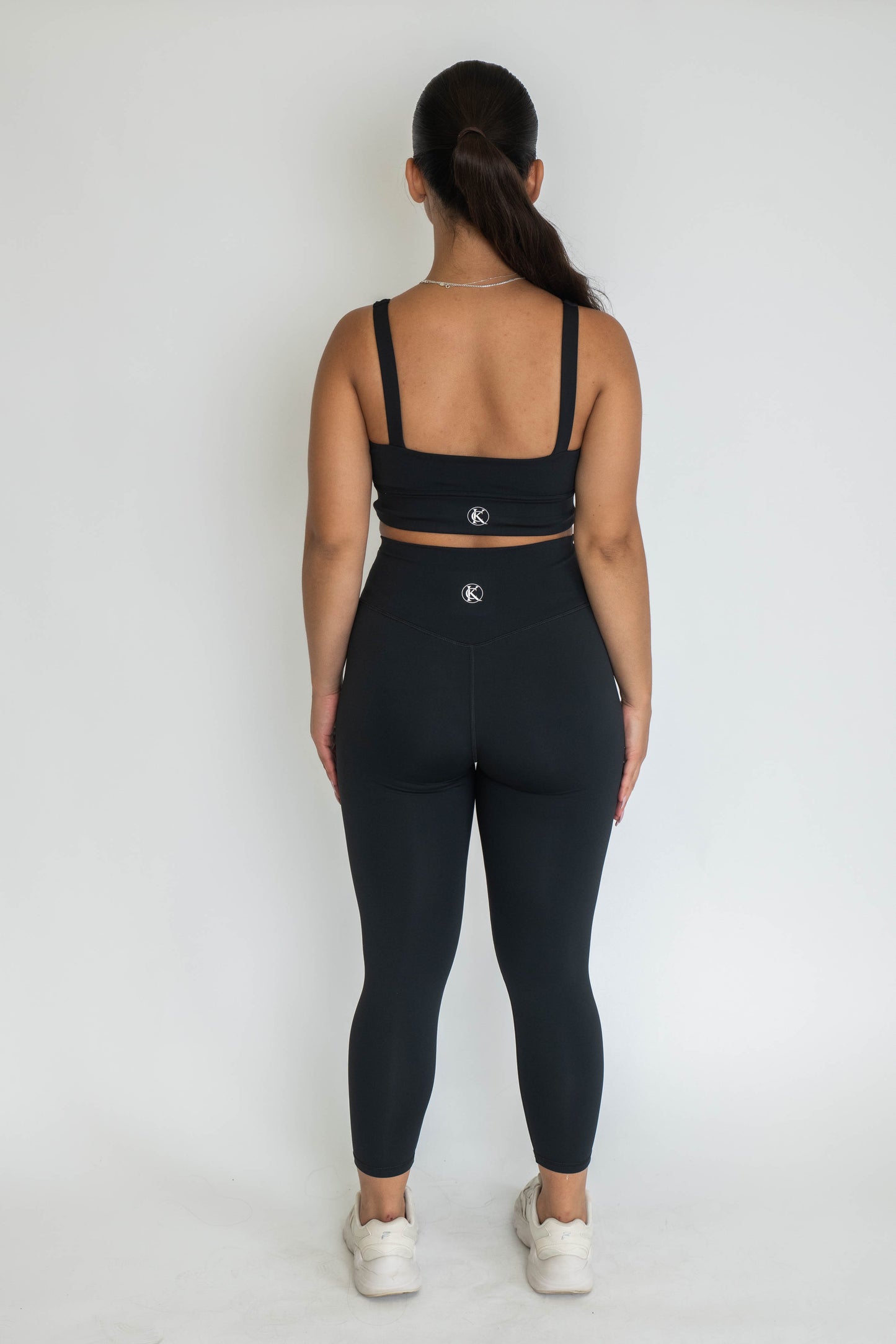 Ankle Length Non-Scrunch Leggings - Black