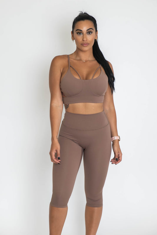 Classic 3/4 Non-Scrunch Leggings - Chocolate Brown