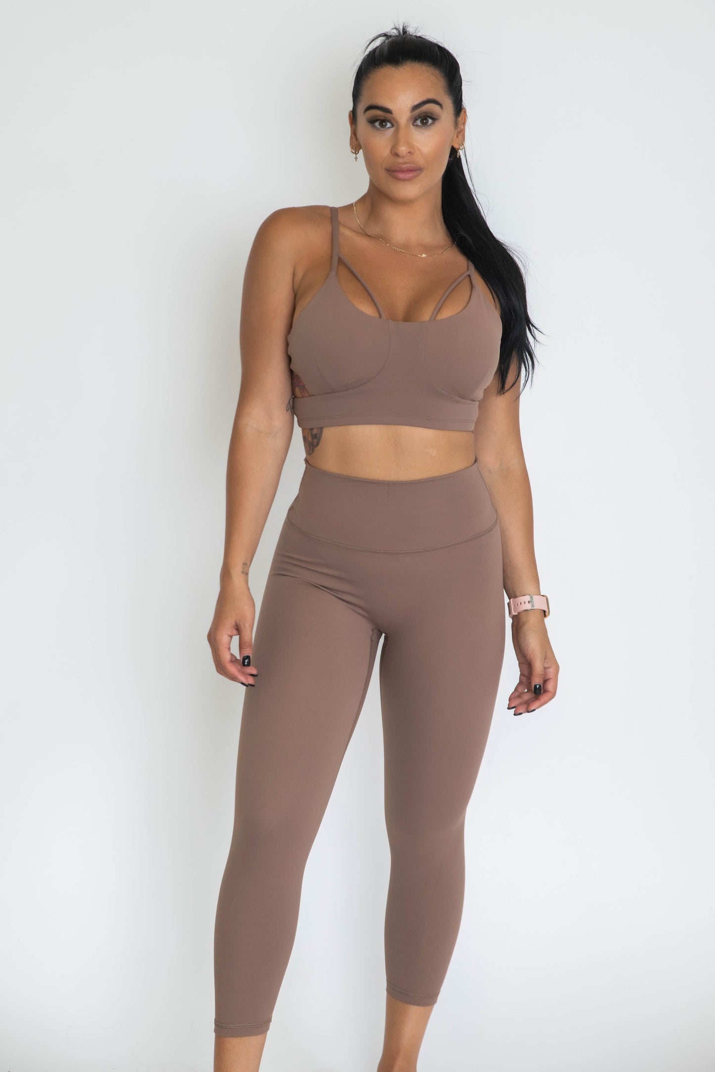 7/8 Scrunch Leggings - Chocolate Brown