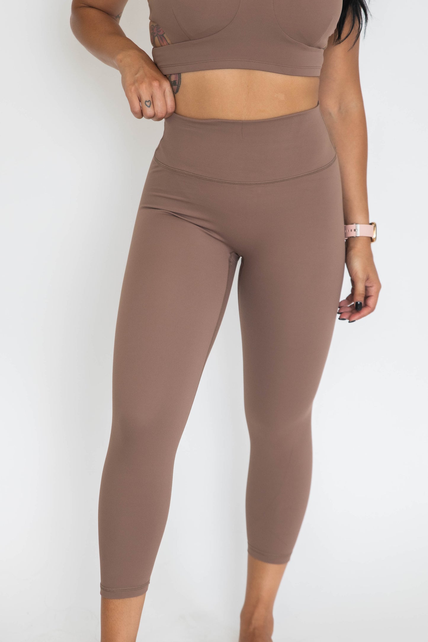 7/8 Scrunch Leggings - Chocolate Brown