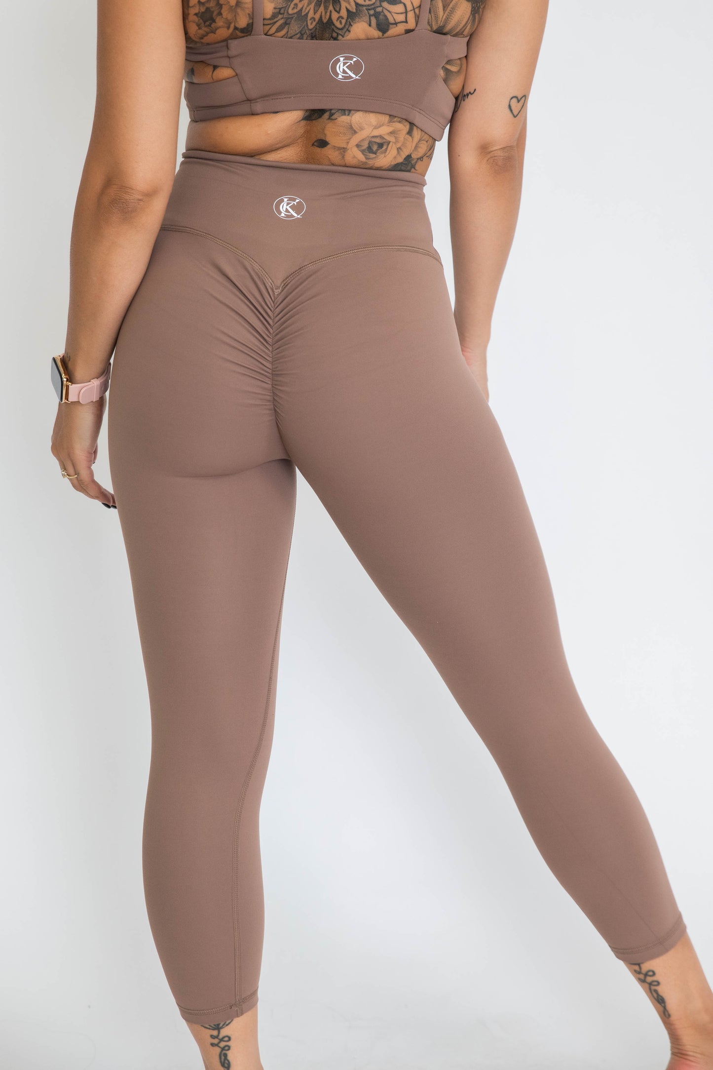 7/8 Scrunch Leggings - Chocolate Brown