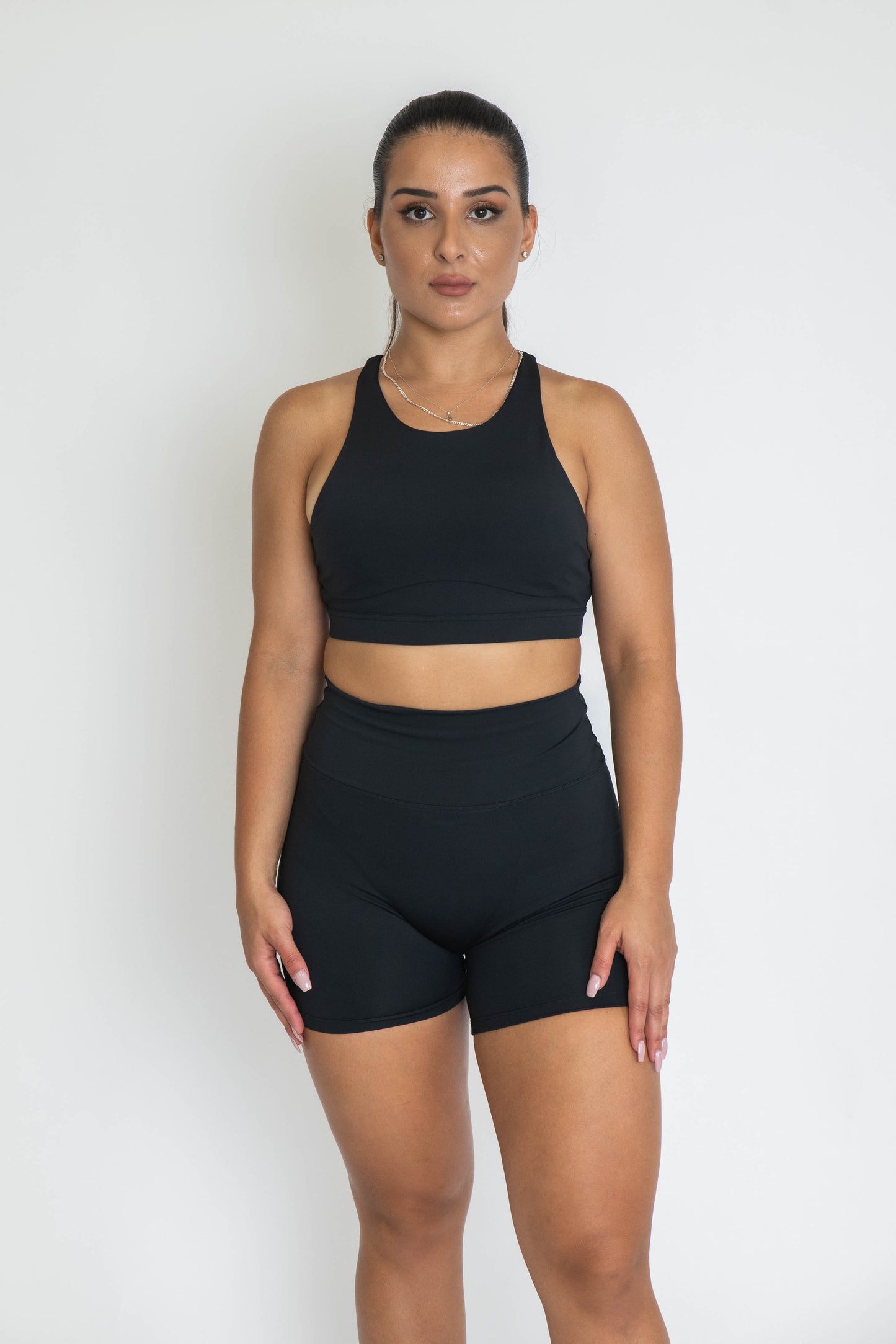 Mila High Neck Sports Bra - Black