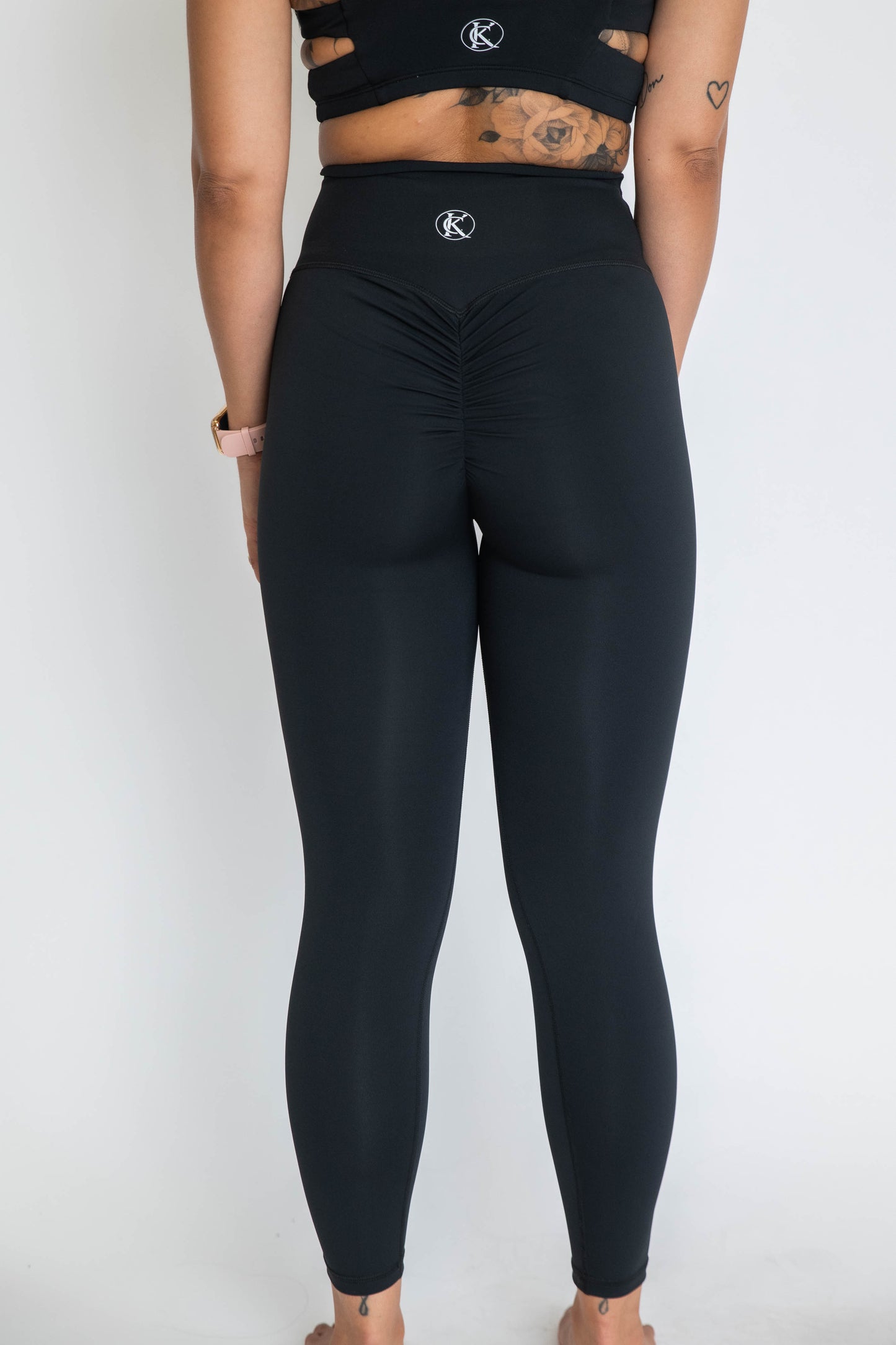 7/8 Scrunch Leggings - Black