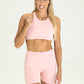 Mila High Neck Sports Bra - Pink