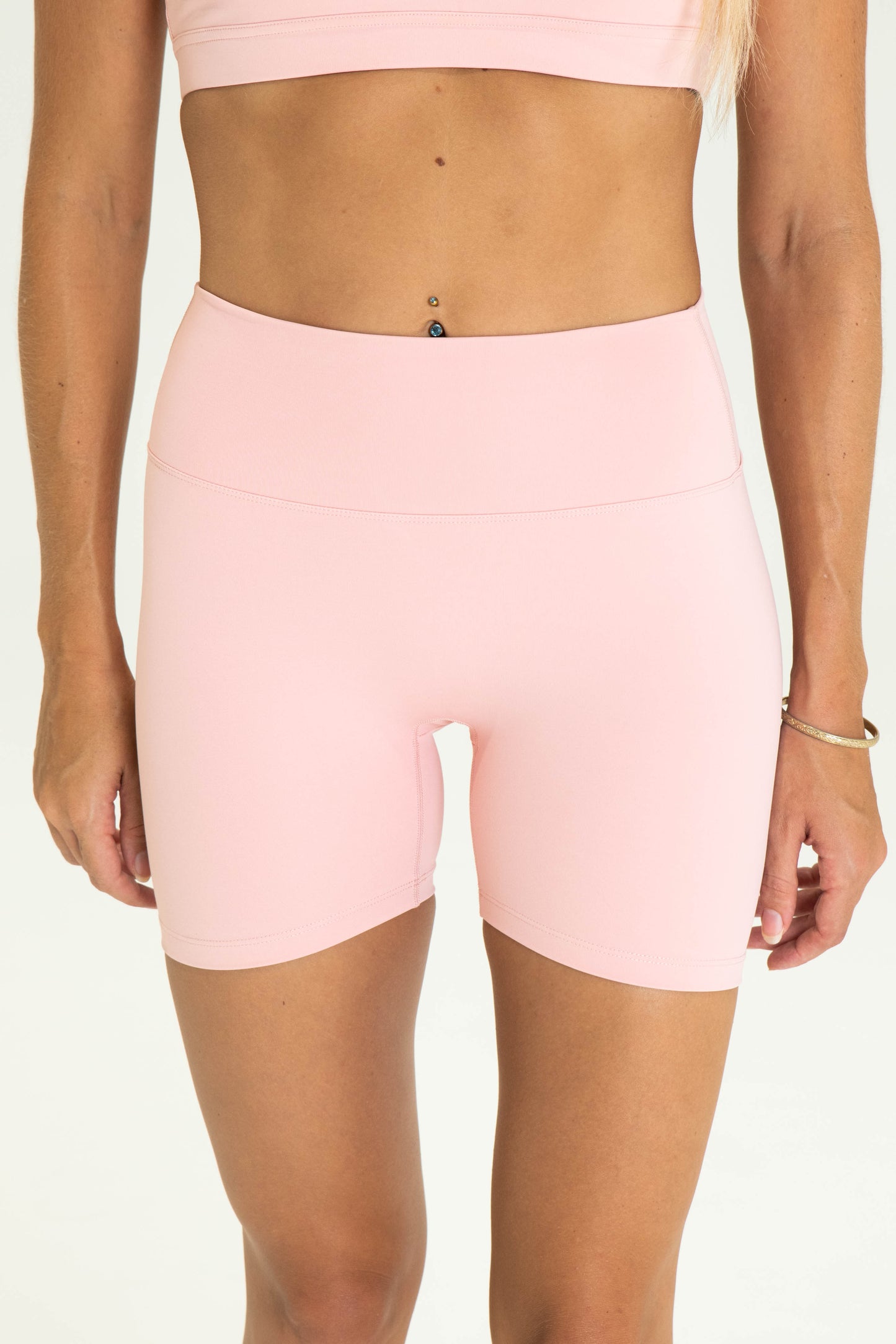 Classic Non-Scrunch Mid-Length Leggings - Pink