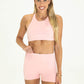 Mila High Neck Sports Bra - Pink