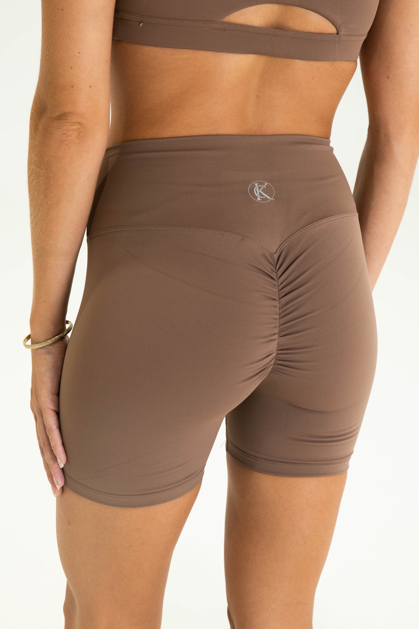 Classic Scrunch Mid-Length Leggings - Chocolate Brown