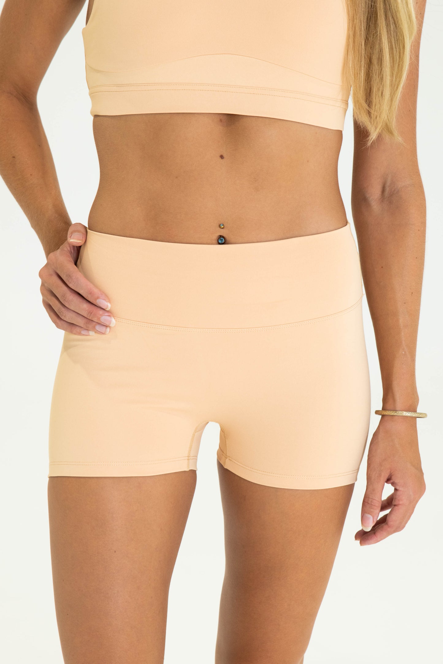 Classic Non-Scrunch Booty Shorts - Sand