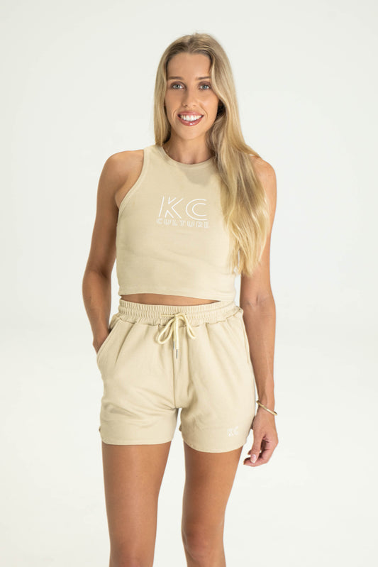 Classic Crop Lounge Set - Sand