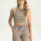 Classic Crop Lounge Set - Mocha